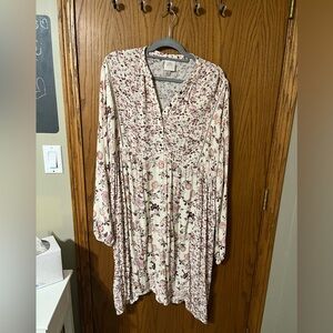 Knox Rose Floral Long Sleeve Dress. Size Large, Will fit XL.